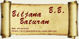 Biljana Baturan vizit kartica